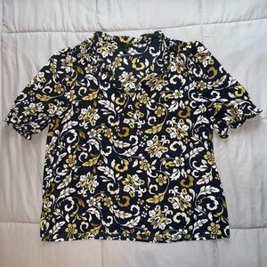 Ann Taylor Factory Floral Blouse Size Large
